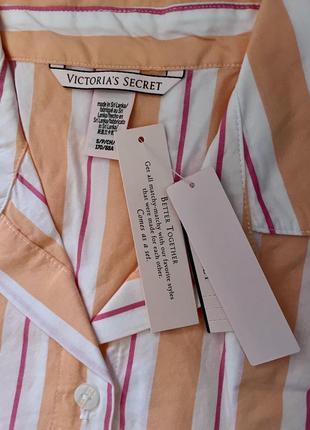 Хлопковая пижама виктория сикрет victoria´s secret cotton oversized long-sleeve pajama set оригинал5 фото