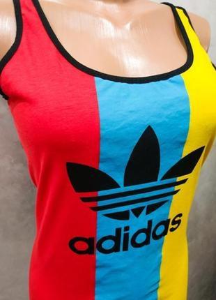 368. удобная яркая хлопковая майка культового немецкого бренда adidas4 фото