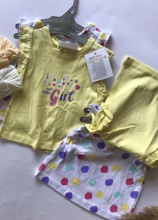 Літні маєчки , футболки для немовлят , одяг для дівчинки , комплект 2 шт маєчок