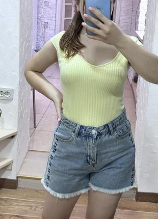 Лимонная майка от h&m