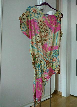 Шикарный костюм животный принт туника и штани леопринт яркий костюмчик туника брючки