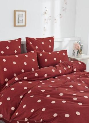 Комплект постельного белья - красный в горошек3 фото