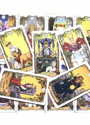 Карты таро животных animal tarot, металлическая коробочка, зеленый срез4 фото