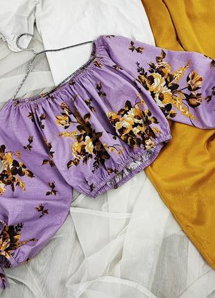Сиреневая блуза в цветы asos