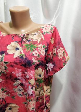 Блуза батал туника supersoft цветочный принт разные цвета и размеры5 фото