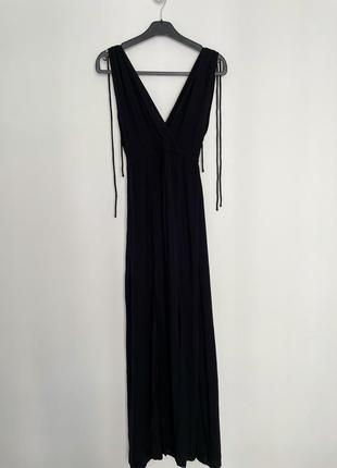 Черное пляжное платье макси со сборками asos design6 фото