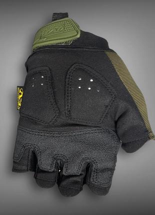 Тактичні рукавички mechanix m-pact олива, військові захисні безпалі рукавички3 фото
