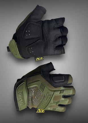 Тактические перчатки mechanix m-pact олива,военные защитные беспалые перчатки