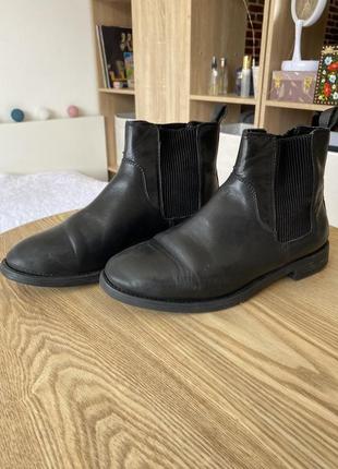 Ботинки челси черные кожаные braska2 фото