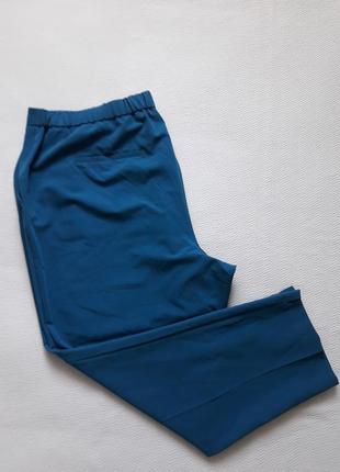 Бесподобные тёмно-бирюзовые укороченные стрейчевые брюки высокая посадка батал dorothy perkins curve8 фото