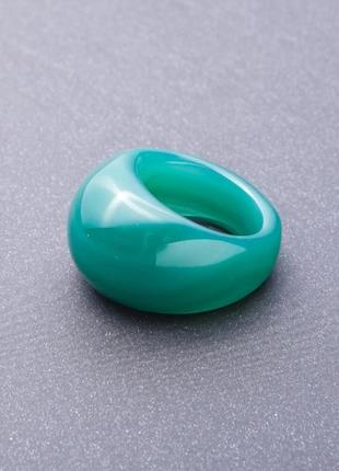 Кільце перстень з натурального каменю агат зелений р-р 20мм