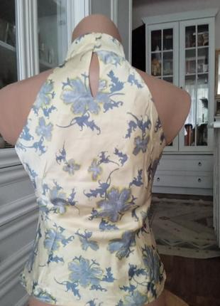 Блуза топ майка шелкава цветочного принта нежная пастельная романтическая американская пройма без рукавов силуэтная2 фото