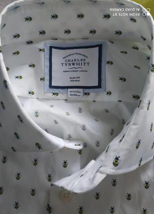 Рубашка, котон, charles tyrwhitt, slim fit, non iron5 фото