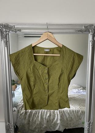 Винтажная хлопковая блуза топ grattan1 фото