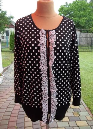 ( 50 / 52 р ) женская кофта свитер блуза в горошек новая1 фото