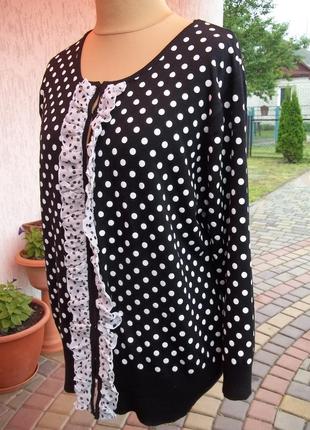 ( 50 / 52 р ) женская кофта свитер блуза в горошек новая2 фото
