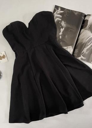 Черное короткое платье с вырезом, сарафан h&amp;m divided в новом состоянии3 фото