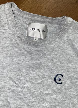 Сіра бавовняна футболка cerruti оригинал серая хлопковая футболка базовая футболка5 фото