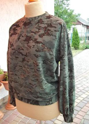 ( s - 44 р ) next женская бархатная кофта свитер велюровая хаки6 фото