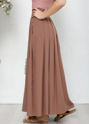 Плиссированная длинная расклешенная юбка классика 3 цвета4 фото