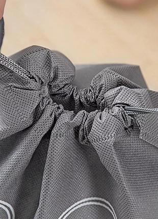 Водонепроникні чохли сумки для зберігання упаковки взуття колір сірий (3 шт.)7 фото