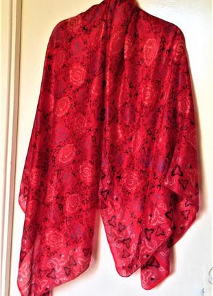 Шикарная большая индийская шаль / палантин . 100 % шелк.4 фото