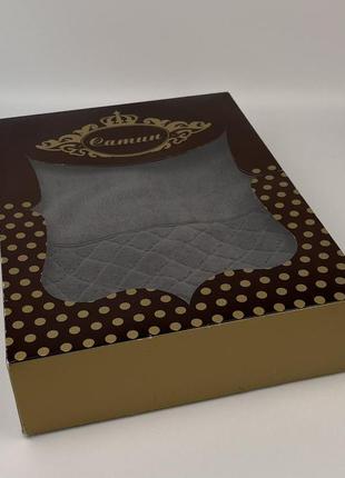 Набір рушників ае 2 шт vip romb black в фірмовій коробці2 фото