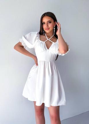 Базовое летнее белое легкое трендовое 2023 платье новинка