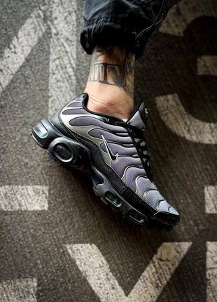 Мужские кроссовки nike air max plus black particle grey vapor green #найк