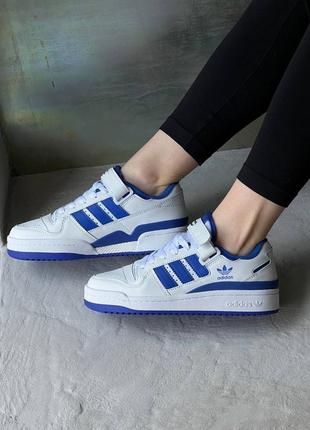 Мужские кроссовки adidas forum low white blue