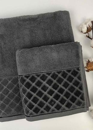 Набір рушників ае 2 шт vip romb black