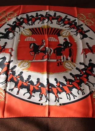 Hermes red manege by philippe ledoux silk scarf 19741 фото