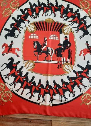 Hermes red manege by philippe ledoux silk scarf 19744 фото