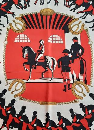 Hermes red manege by philippe ledoux silk scarf 19745 фото