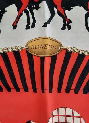 Hermes red manege by philippe ledoux silk scarf 19747 фото