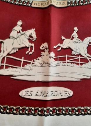 Hermès, scarf, "les amazones", rybal and ledoux, original issue, 19672 фото