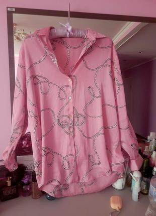 Сатиновая рубашка zara s-m