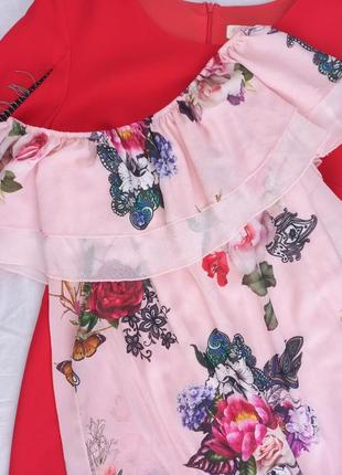 Летнее шифоновое платье в цветочный принт2 фото