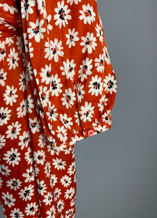 Zara платье вискоза комбинезон в цветы с вырезом натуральный летний6 фото