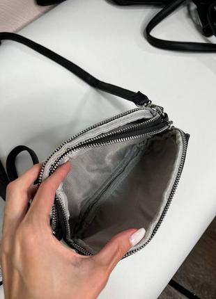 Черная сумочка клатч+длинный регулируемый ремешок.6 фото