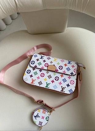 Сумка в стиле louis vuitton / lv multi pochette white rainbow / цветная сумочка2 фото