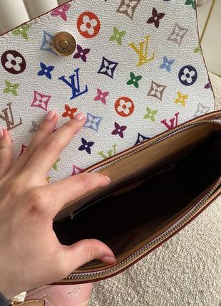 Сумка в стиле louis vuitton / lv multi pochette white rainbow / цветная сумочка9 фото