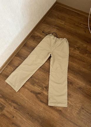 Свободные бежевая спортивные штаны, брюки размер с в стиле зара карго8 фото