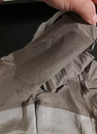 Классная шелковая блуза тауп с файным горлом marc cain6 фото