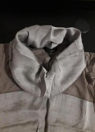 Классная шелковая блуза тауп с файным горлом marc cain7 фото