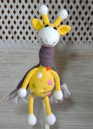 Іграшка жираф у шарфі7 фото