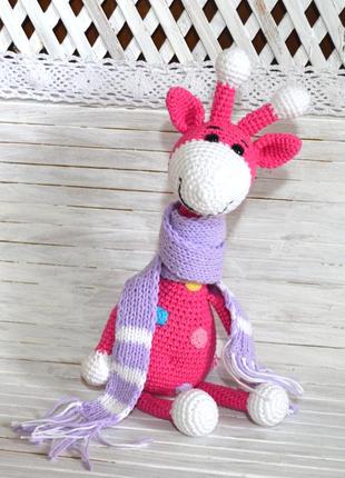 Іграшка жираф у шарфі8 фото