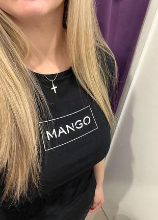 Женская футболка mango с лого оригинал