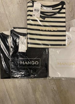 Женская футболка mango с лого оригинал4 фото