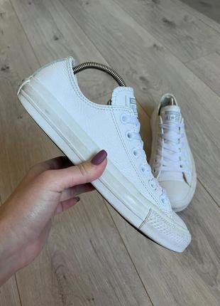 Кеды белые кожа converse (оригинал) р. 37.5